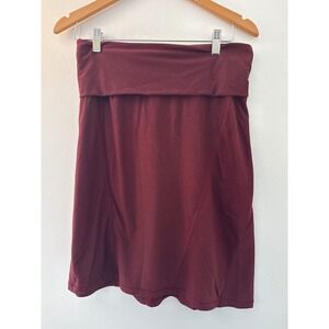 The North Face Flash Dry Dayward Skirt Womens M Maroon Fold Over Waist Pull On